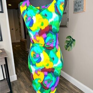 Calvin Klein Multicolor Abstract Midi Dress